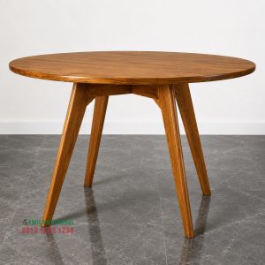 Meja Bulat Kayu Jati