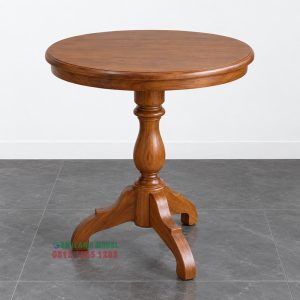 Meja Bundar Klasik Kayu Jati